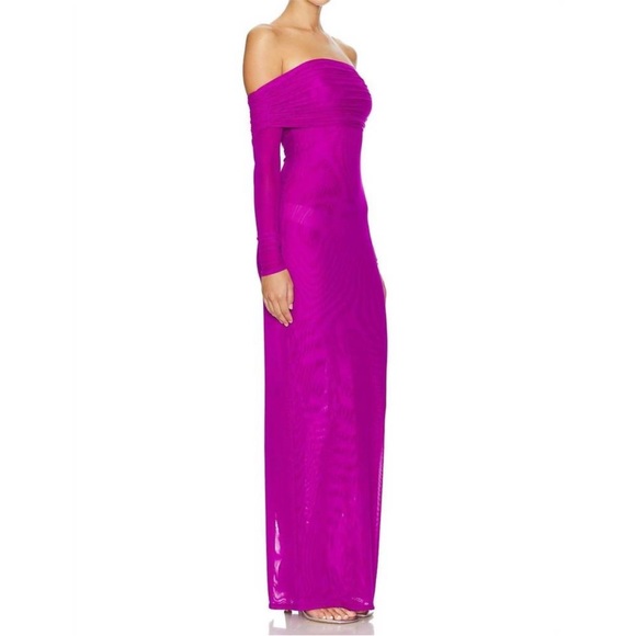 Bronx and Banco Dresses & Skirts - Bronx and Banco Monica Off The Shoulder Gown in Fuchsia XS 2